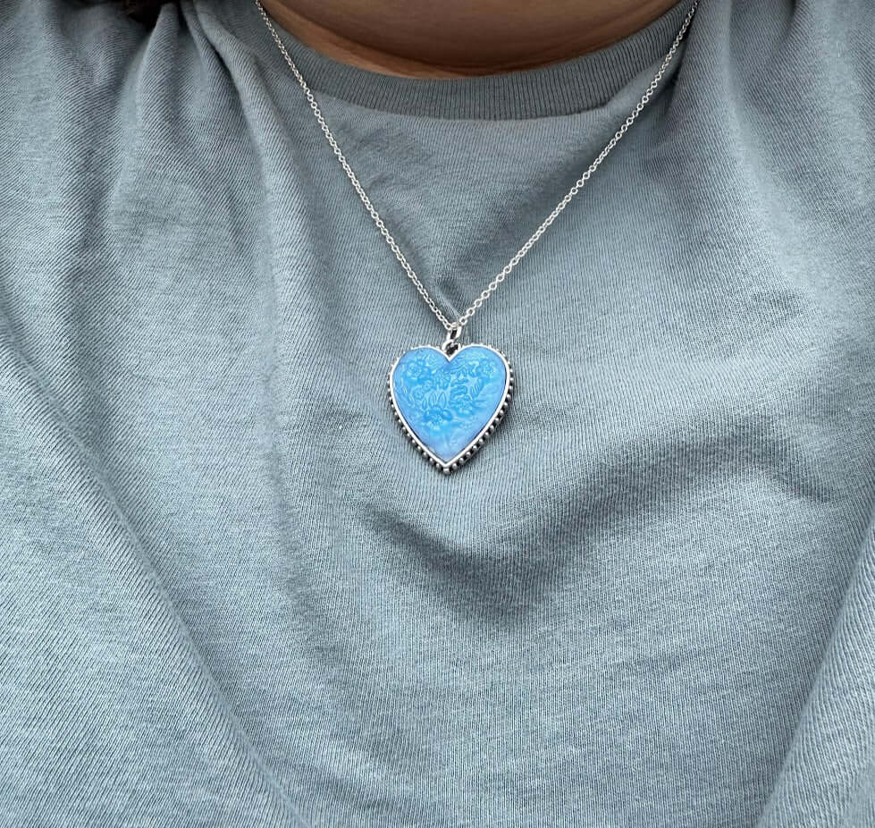 Blue Gummy Necklace | Cute Whimsical Jewelry Gift by Mushroom Lady Co, handmade jewelry detail photo 2