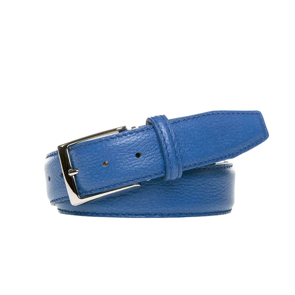 Blue Pebble Belt by Roger Ximenez: Bespoke Belts and Leather Accessories, handmade leather goods main product photo