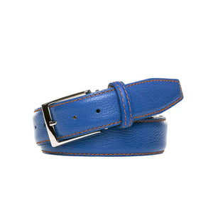 Blue Pebble Belt by Roger Ximenez: Bespoke Belts and Leather Accessories, handmade leather goods detail photo 2