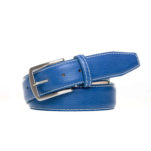 Blue Pebble Belt by Roger Ximenez: Bespoke Belts and Leather Accessories, handmade leather goods detail photo 3