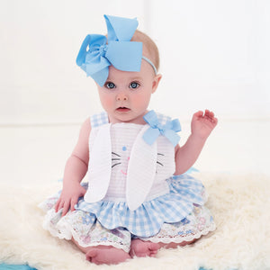 Blue Skirted Bunny Bubble by Seven Lantern Lane, children's boutique clothing detail photo 11