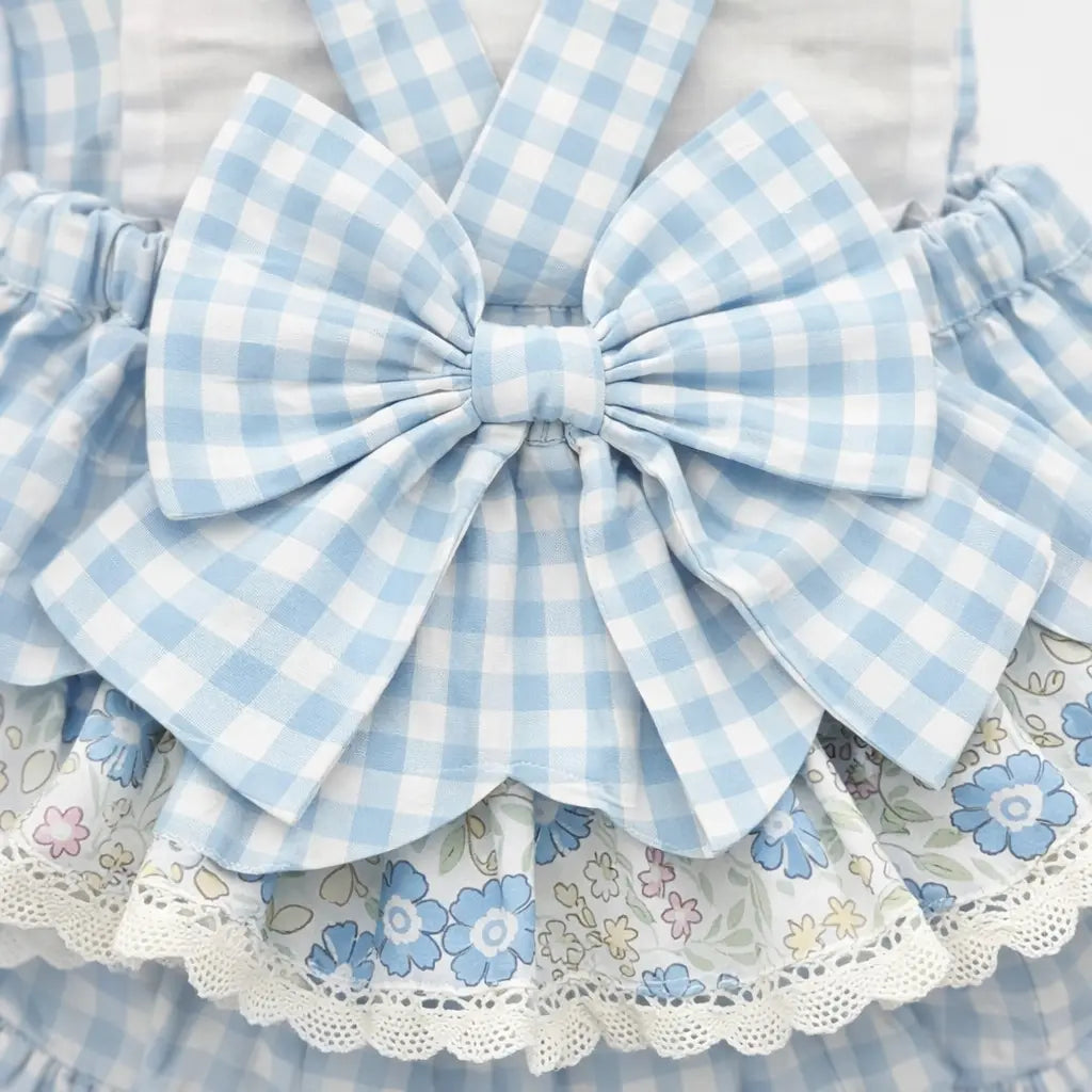 Blue Skirted Bunny Bubble by Seven Lantern Lane, children's boutique clothing detail photo 17
