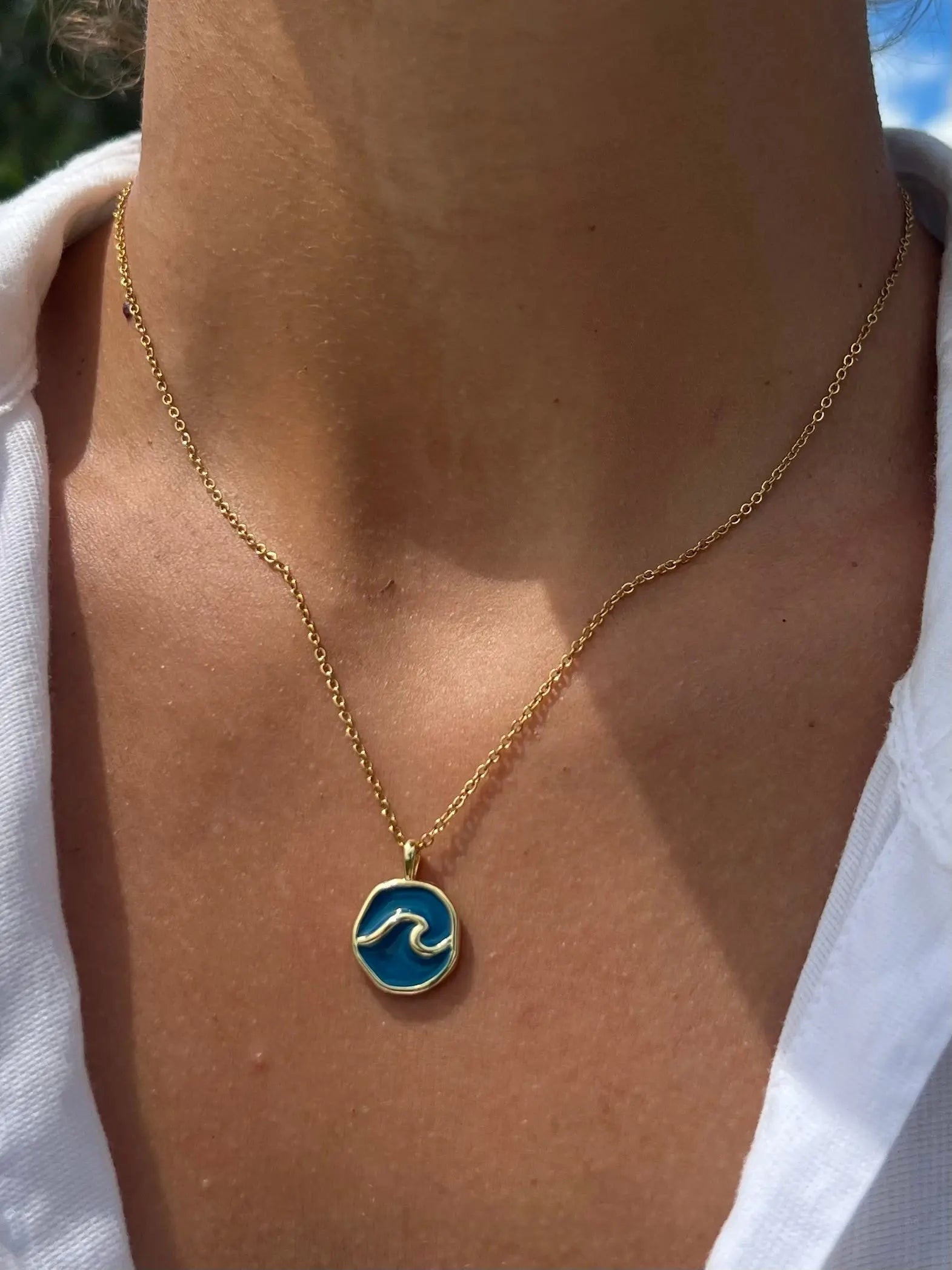 Blue Wave Necklace by HALT, handmade jewelry main product photo