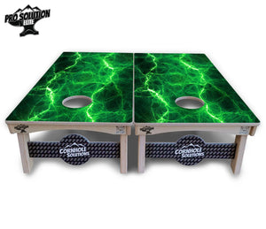 Blue & Green Lightning Cornhole Boards - Pro Solution Elite Series by Cornhole Solutions, custom cornhole board detail photo 9
