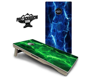 Blue & Green Lightning Cornhole Boards - Pro Solution Elite Series by Cornhole Solutions, custom cornhole board detail photo 12