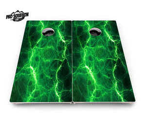 Blue & Green Lightning Cornhole Boards - Pro Solution Lite Series by Cornhole Solutions, custom cornhole board detail photo 7