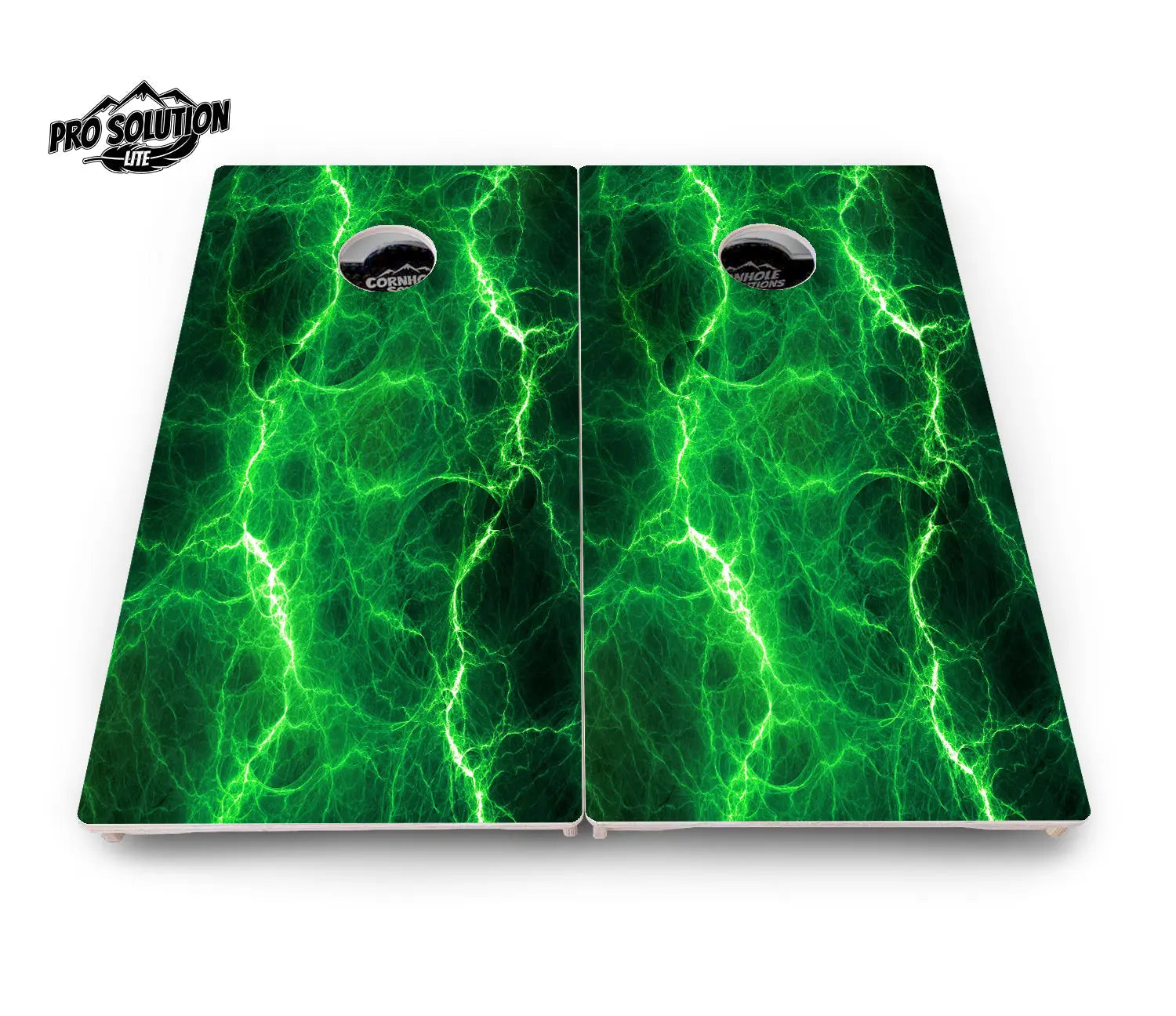 Blue & Green Lightning Cornhole Boards - Pro Solution Lite Series by Cornhole Solutions, custom cornhole board detail photo 8