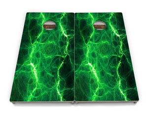 Blue & Green Lightning Cornhole Boards - Professional Tournament Series by Cornhole Solutions, custom cornhole board detail photo 6