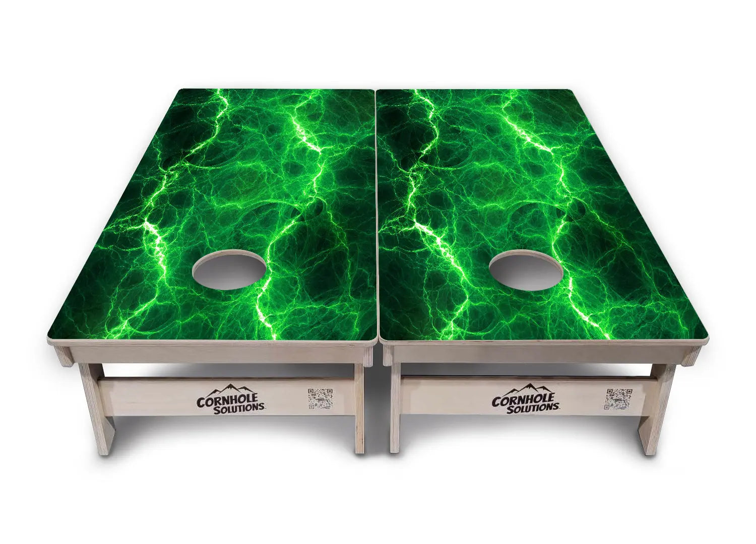 Blue & Green Lightning Cornhole Boards - Professional Tournament Series by Cornhole Solutions, custom cornhole board detail photo 8