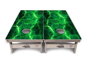 Blue & Green Lightning Cornhole Boards - Professional Tournament Series by Cornhole Solutions, custom cornhole board detail photo 8