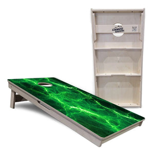 Blue & Green Lightning Cornhole Boards - Professional Tournament Series by Cornhole Solutions, custom cornhole board detail photo 9
