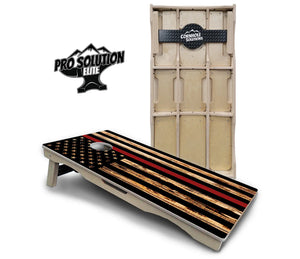 Blue & Red Line Burnt Flag Cornhole Boards - Pro Solution Elite Series by Cornhole Solutions, custom cornhole board detail photo 7