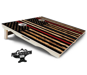 Blue & Red Line Burnt Flag Cornhole Boards - Pro Solution Elite Series by Cornhole Solutions, custom cornhole board detail photo 10