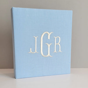 Baby Memory Book - Blue Linen (w/o Bow) by AP Creations in Tuscaloosa, paper gift main product photo