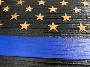 Blue Line American Flag Hidden Gun Storage, Customizable Thin Blue Line Concealment Flag for Police Officers and Law Enforcement Professionals by Bellewood Designs, Southern home