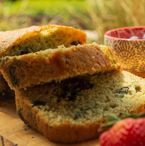 Blueberry & Lavender Bud Cake - Gluten Free detail view by Two and a Half Irishmen - Traditional Irish Baking