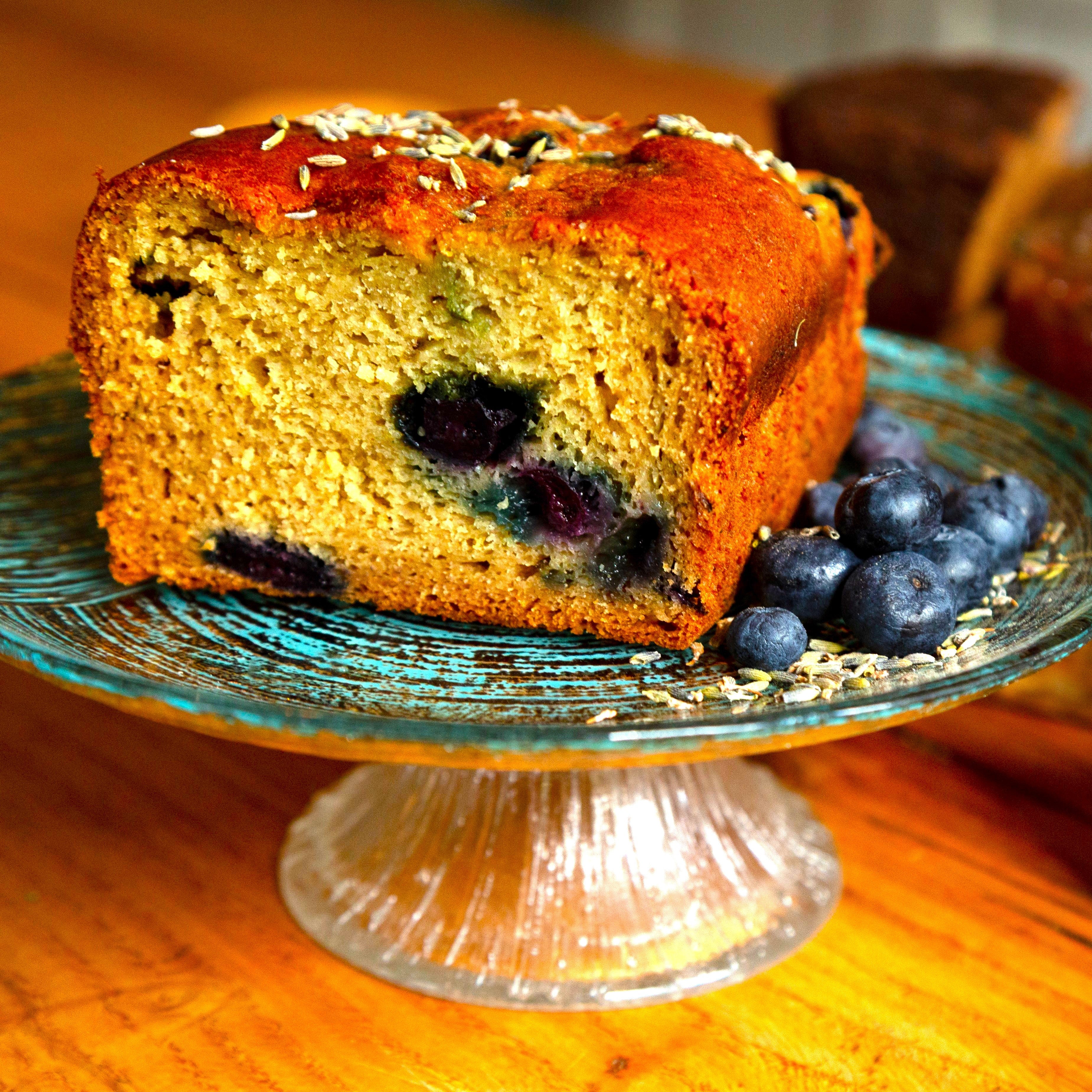 Blueberry & Lavender Bud Cake - Gluten Free detail view by Two and a Half Irishmen - Traditional Irish Baking