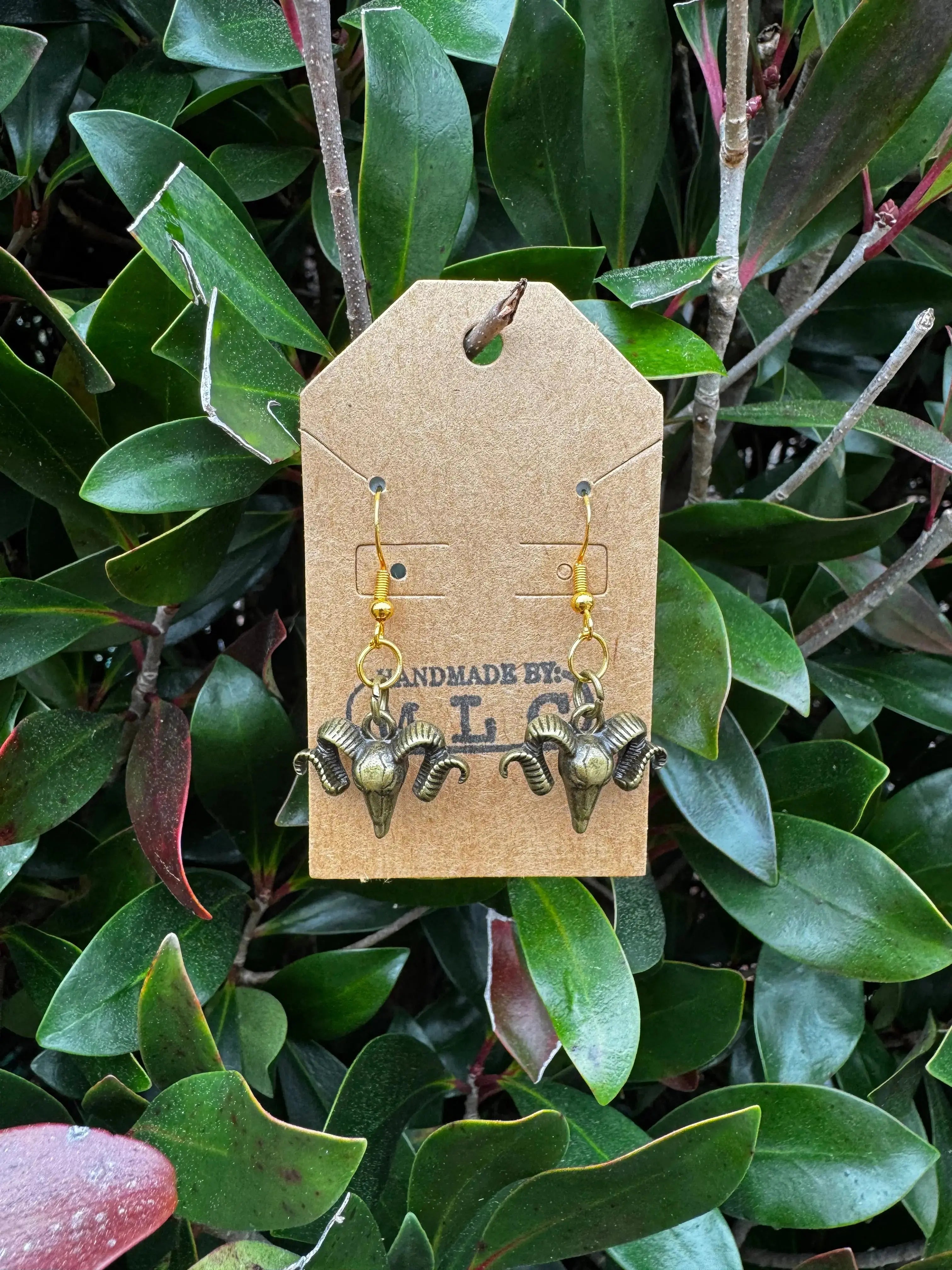 Bone & Brass Earrings | Dark Academia Fantasy Jewelry Gift by Mushroom Lady Co, handmade jewelry detail photo 2