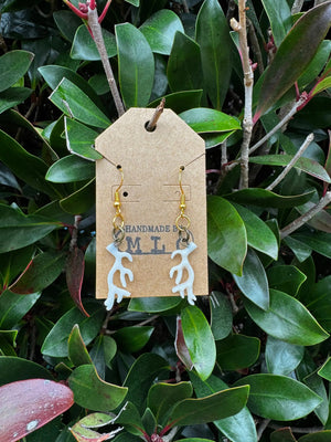 Bone & Brass Earrings | Dark Academia Fantasy Jewelry Gift by Mushroom Lady Co, handmade jewelry detail photo 4