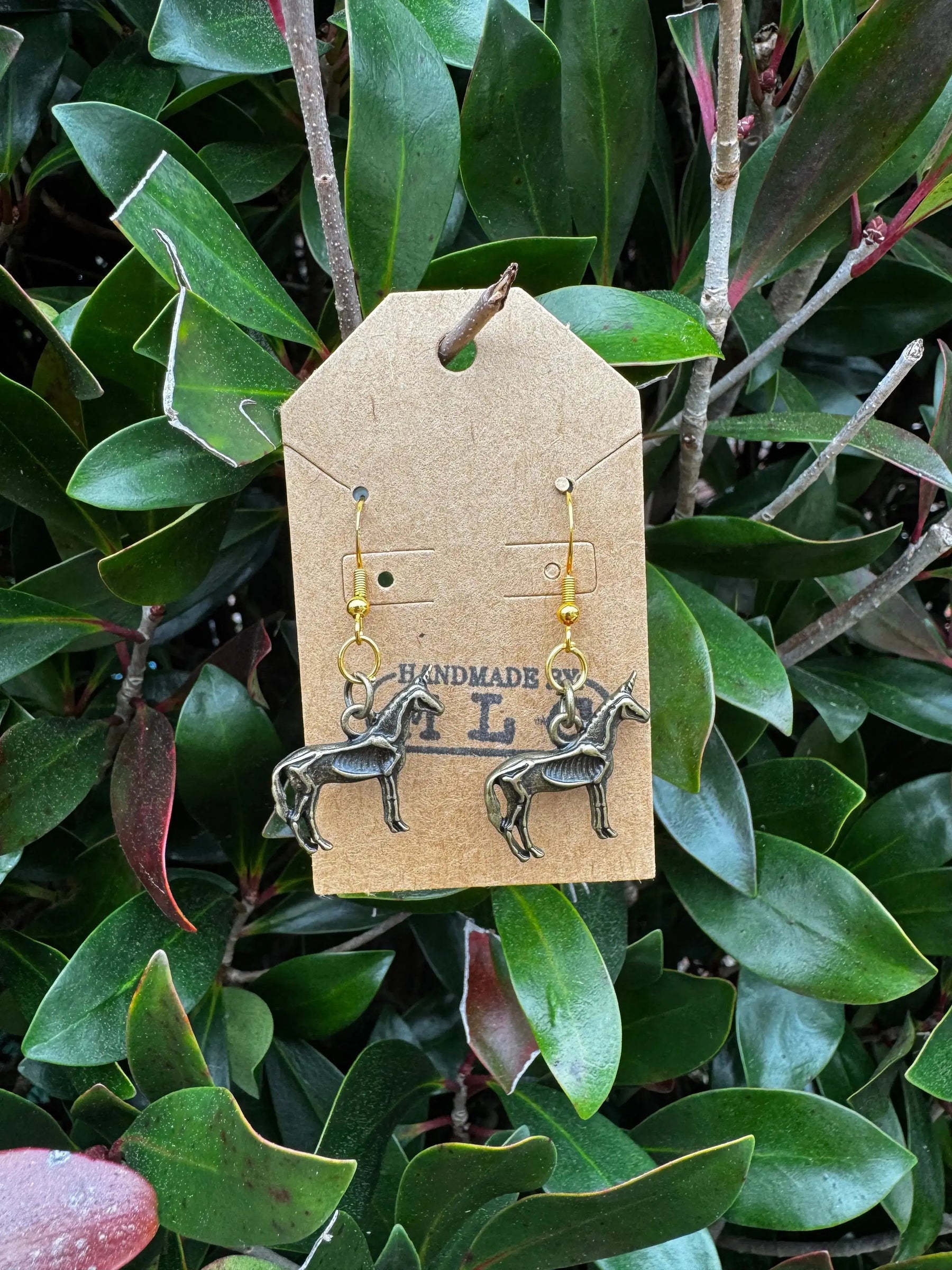 Bone & Brass Earrings | Dark Academia Fantasy Jewelry Gift by Mushroom Lady Co, handmade jewelry detail photo 6
