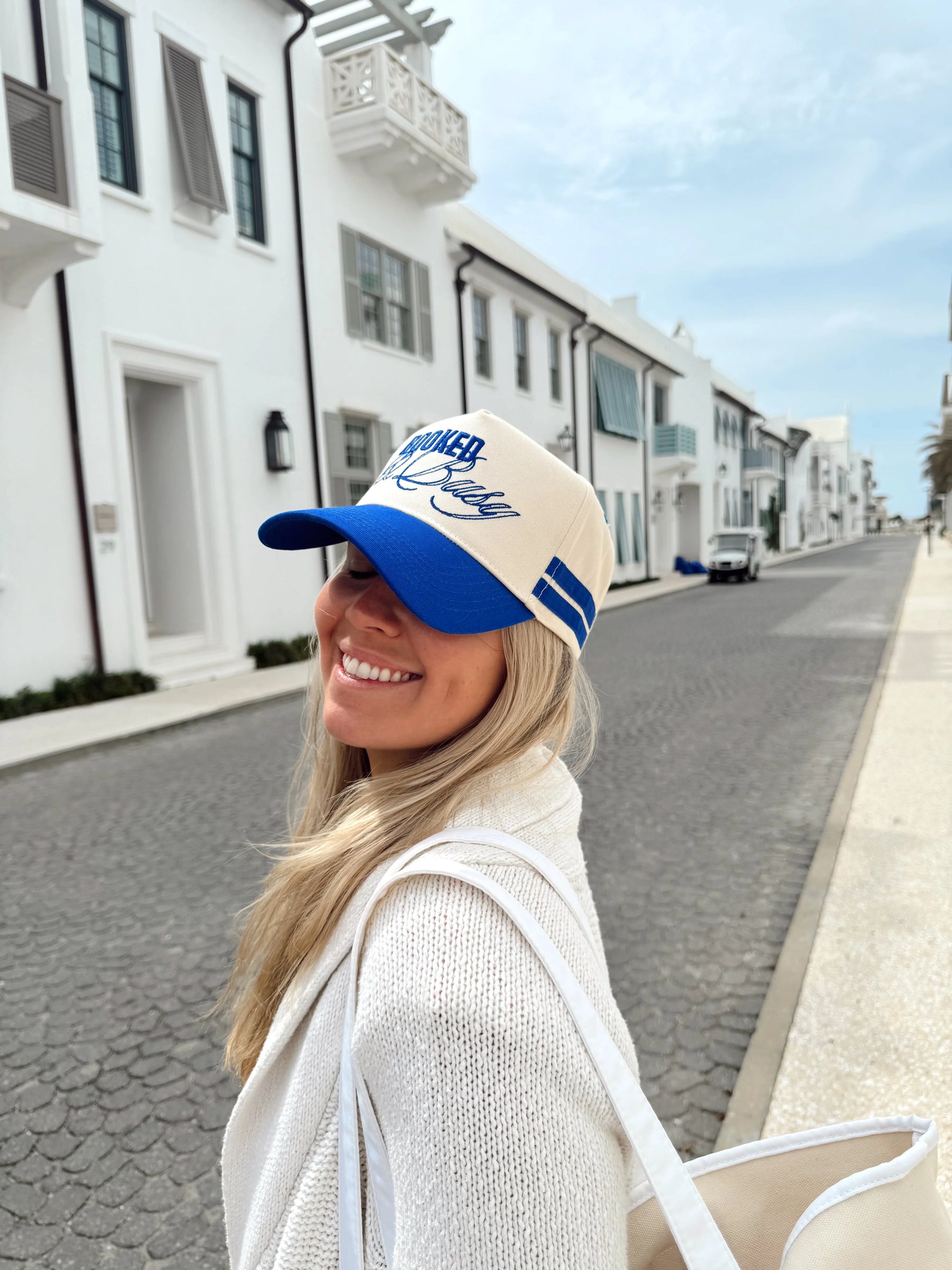 Booked and Busy - Royal Blue Vintage Trucker Hat by KenzKustomz, Southern lifestyle apparel detail photo 4