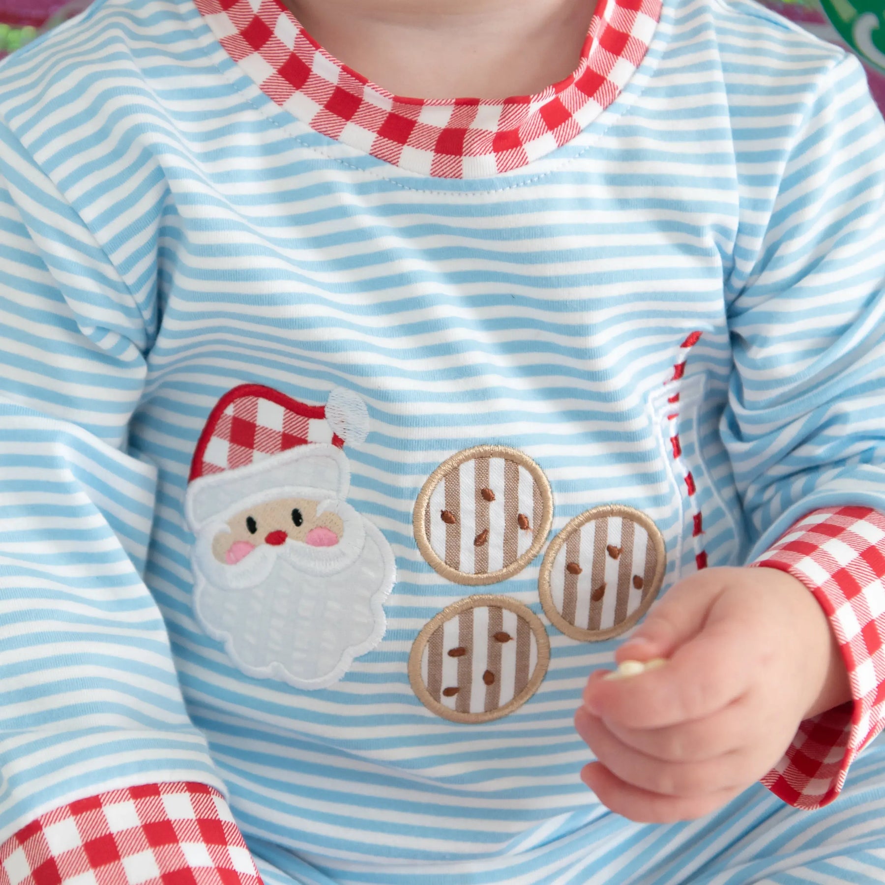 Boys Cookies For Santa Romper by Seven Lantern Lane, Southern lifestyle apparel detail photo 3