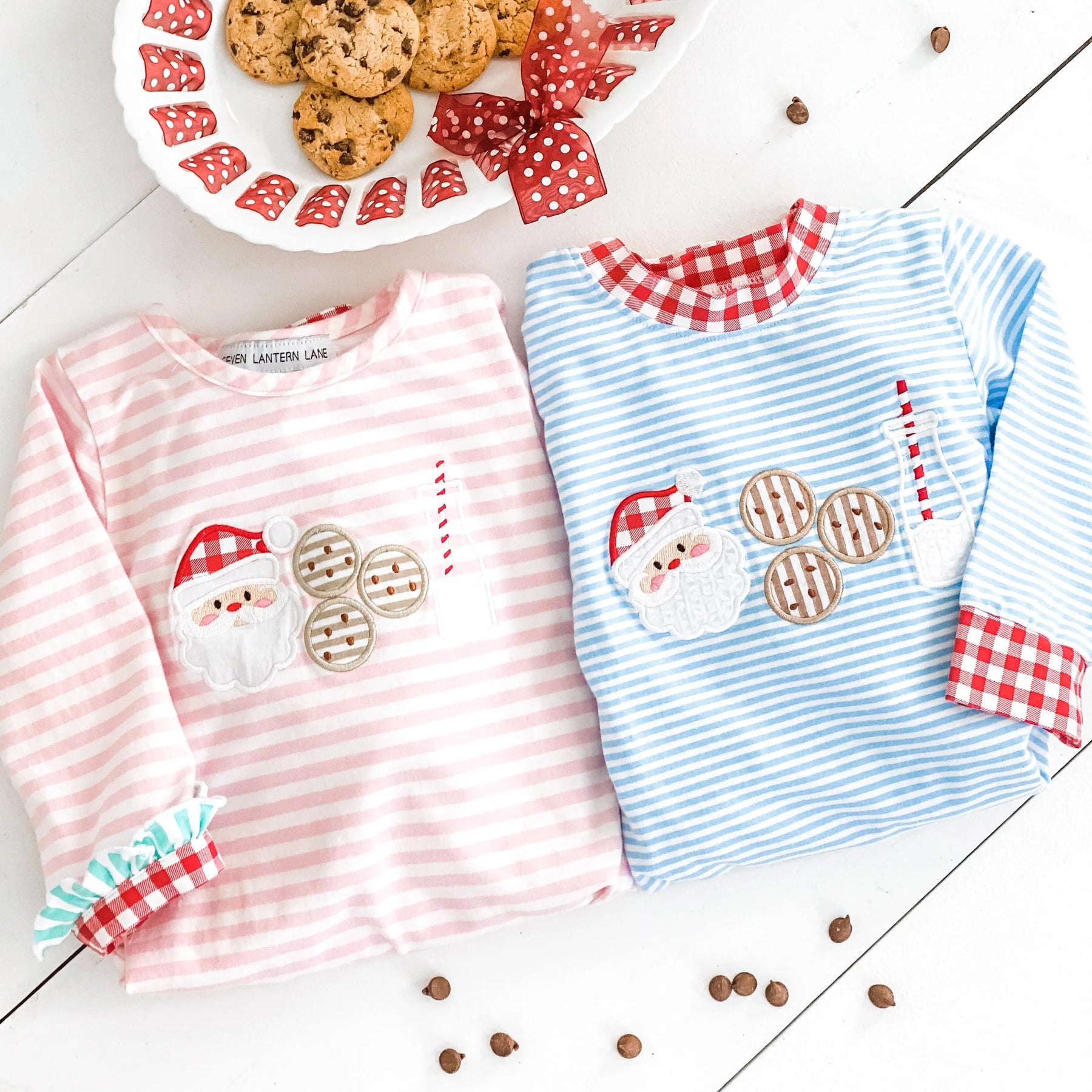 Boys Cookies For Santa Romper by Seven Lantern Lane, Southern lifestyle apparel detail photo 12