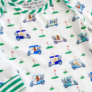 Boys Fairway Golf Romper by Seven Lantern Lane, Southern lifestyle apparel detail photo 9