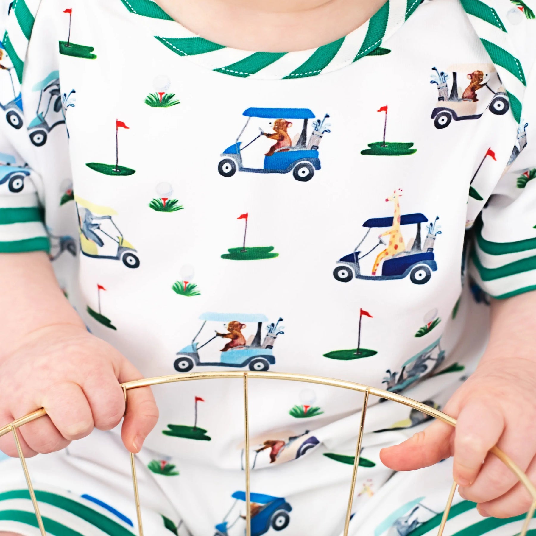 Boys Fairway Shortie Golf Romper by Seven Lantern Lane, Southern lifestyle apparel detail photo 7