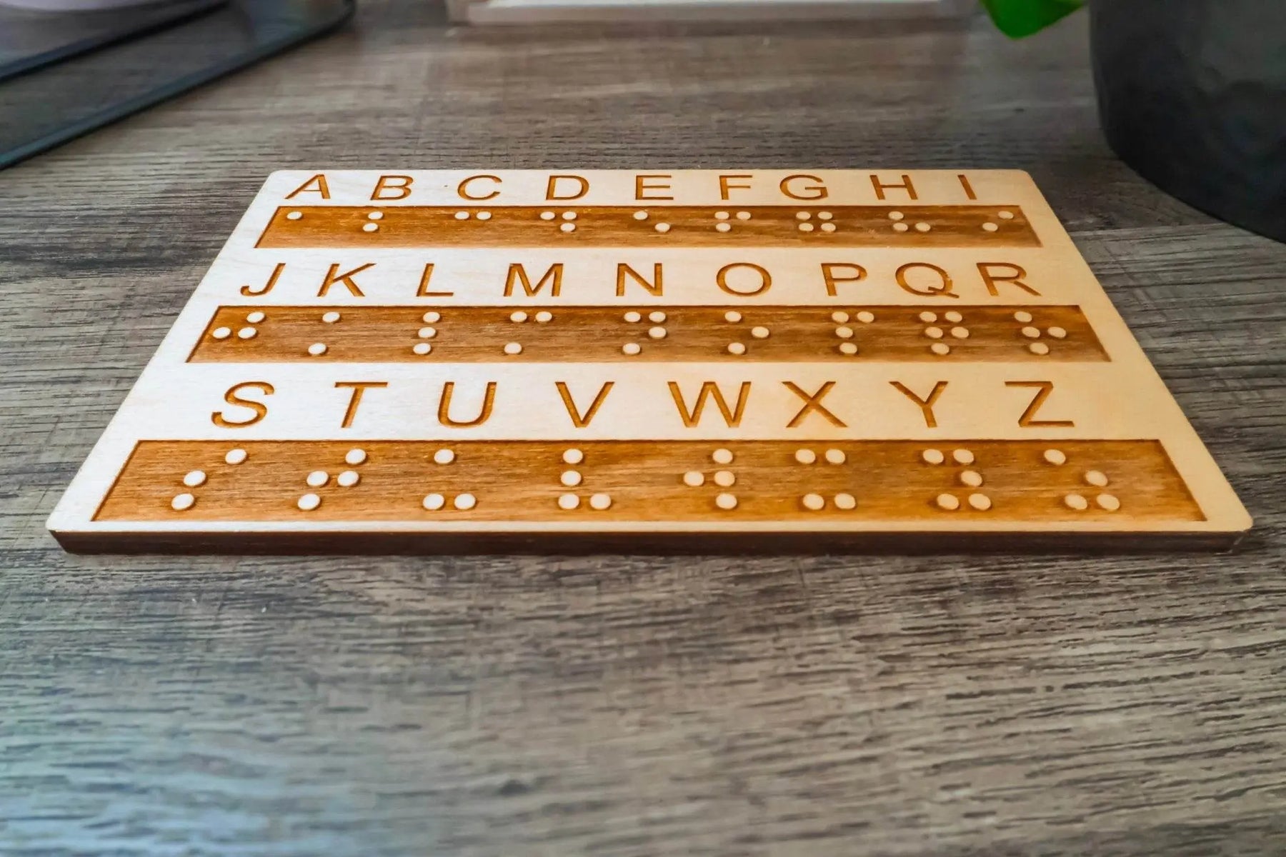 Braille Alphabet Board, Tactile Raised Dots, Made in the USA by Creative Escape Rooms, reading toys detail photo 6