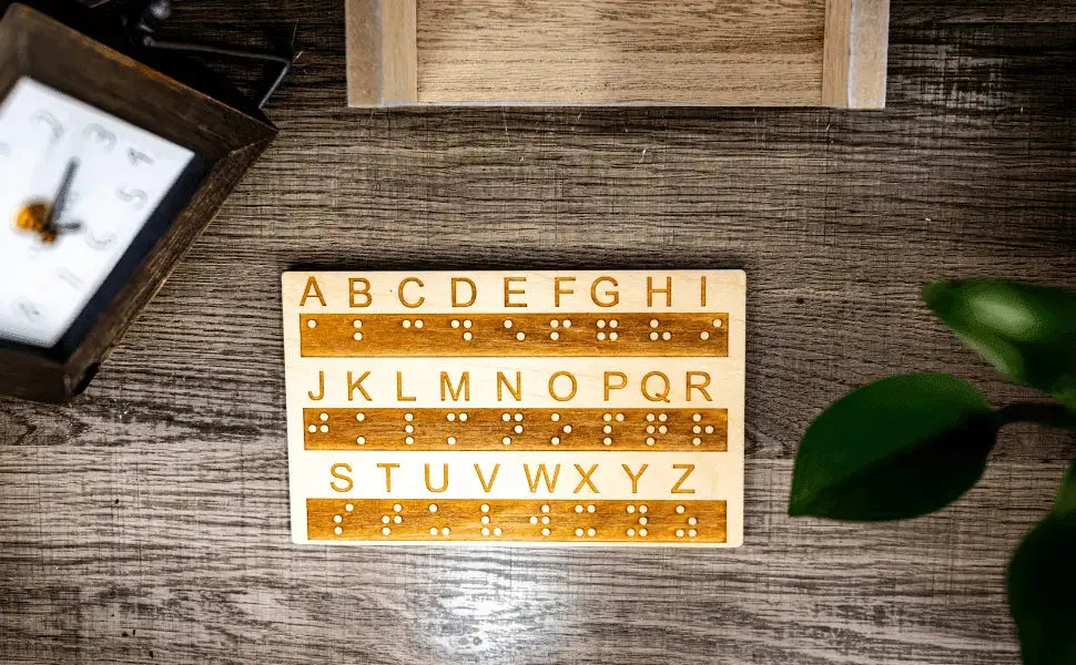 Braille Alphabet Board, Tactile Raised Dots, Made in the USA by Creative Escape Rooms, reading toys detail photo 8