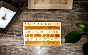 Braille Alphabet Board, Tactile Raised Dots, Made in the USA by Creative Escape Rooms, reading toys detail photo 8