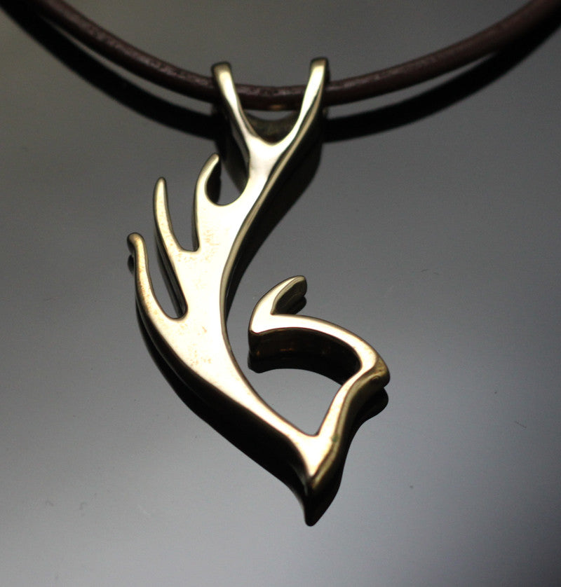 Bronze Hogfish Pendant on Leather Cord by Anisa Jewelry