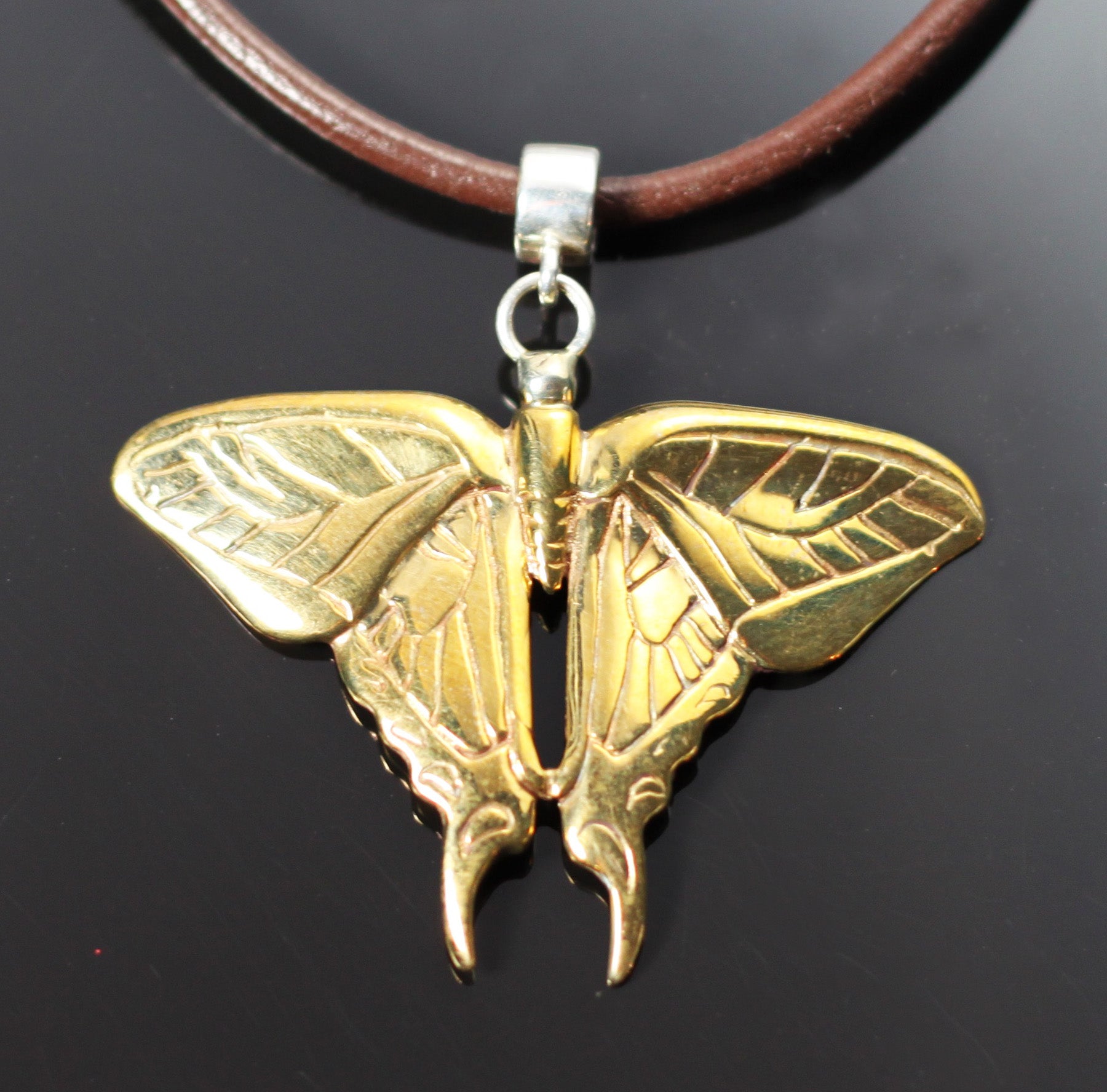 Large Bronze Dragonfly Pendant with Sterling Silver Bail by Anisa Jewelry