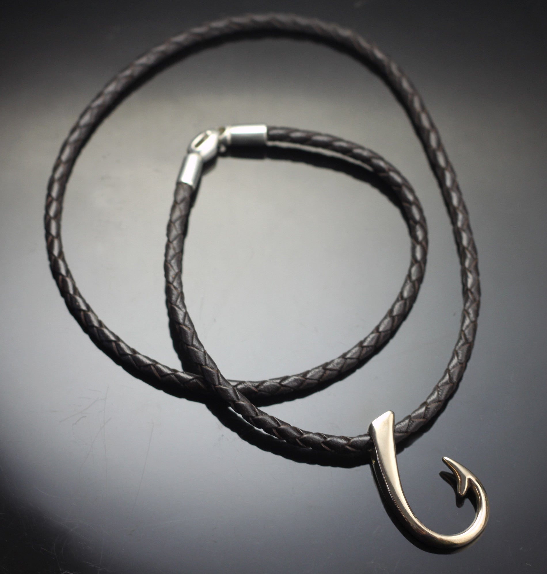 Bronze Lg Hook on braided cord-BRP1017-B by Anisa Jewelry