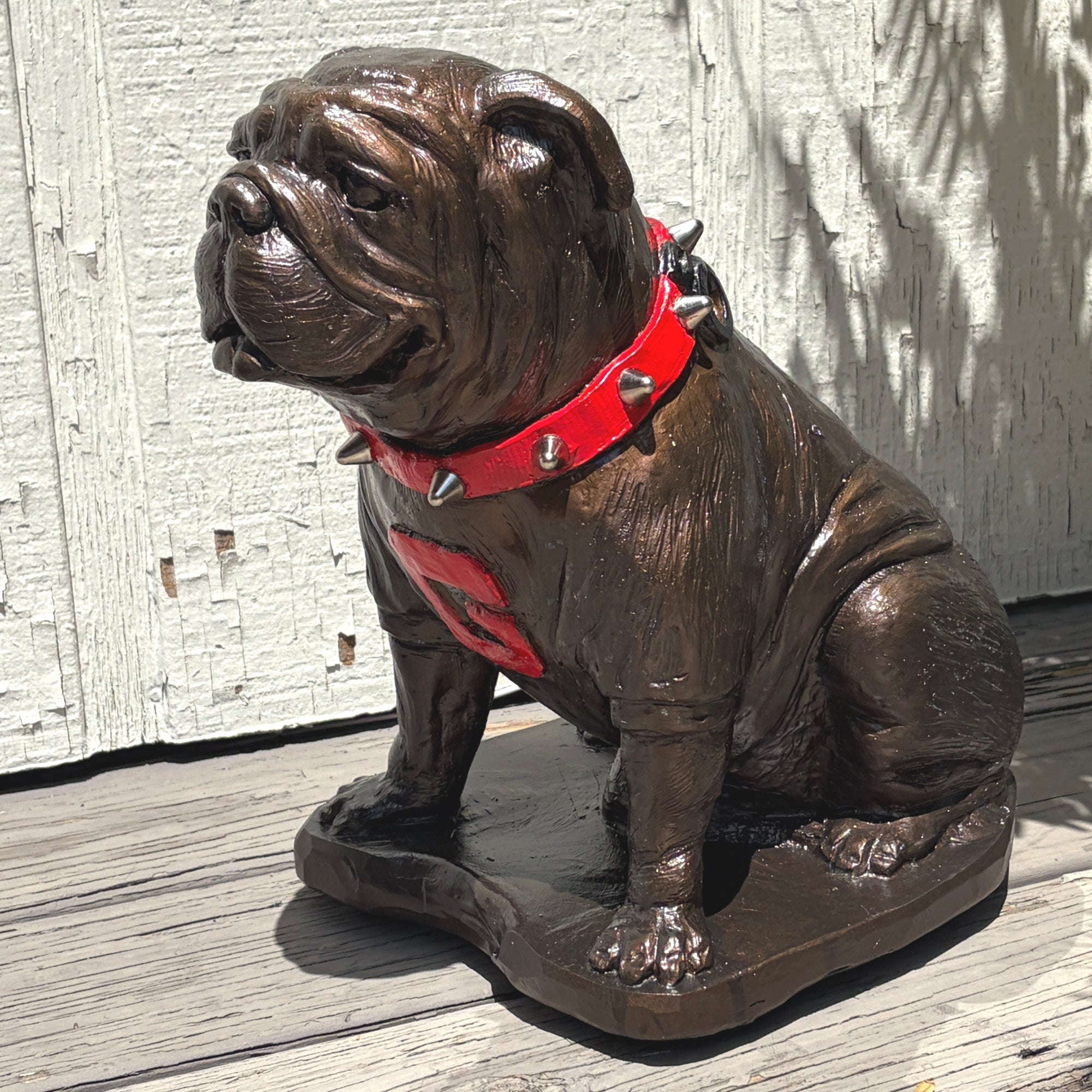 Georgia Bulldogs Bronzed UGA Mascot Garden Statue by College Bronze