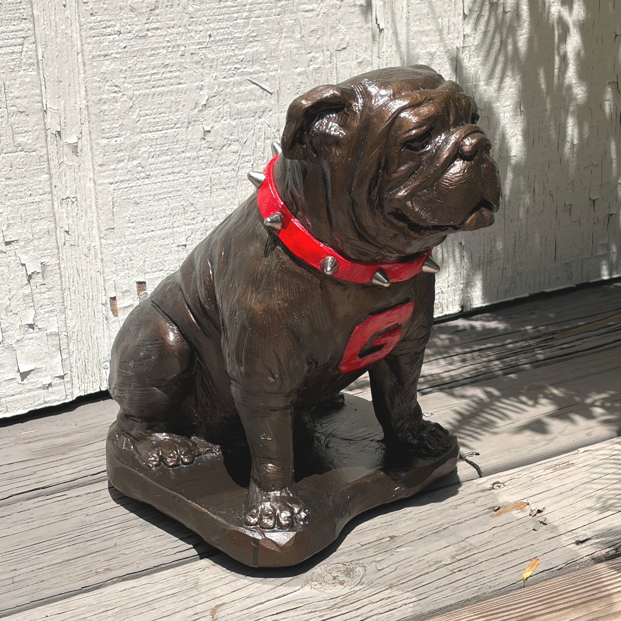 Georgia Bulldogs Bronzed UGA Mascot Garden Statue alternate view 2