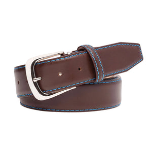Brown Smooth Italian Calf Leather Belt by Roger Ximenez: Bespoke Belts and Leather Accessories, handmade leather goods main product photo