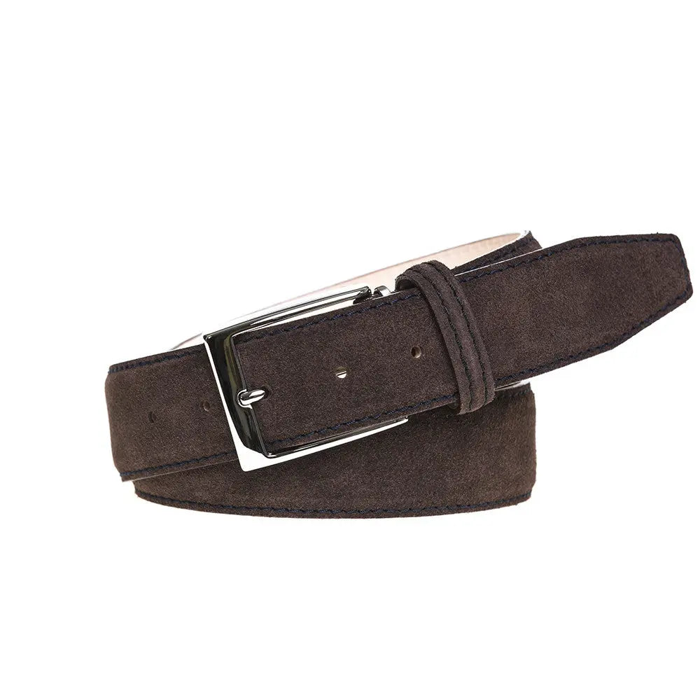 Brown Suede Leather Belt by Roger Ximenez: Bespoke Belts and Leather Accessories, handmade leather goods detail photo 5