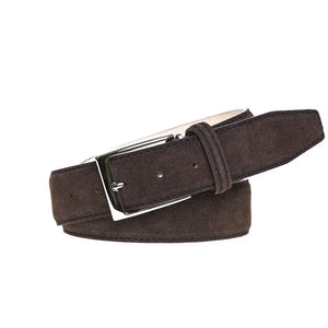 Brown Suede Leather Belt by Roger Ximenez: Bespoke Belts and Leather Accessories, handmade leather goods detail photo 5