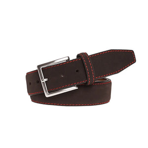 Brown Suede Leather Belt by Roger Ximenez: Bespoke Belts and Leather Accessories, handmade leather goods detail photo 6