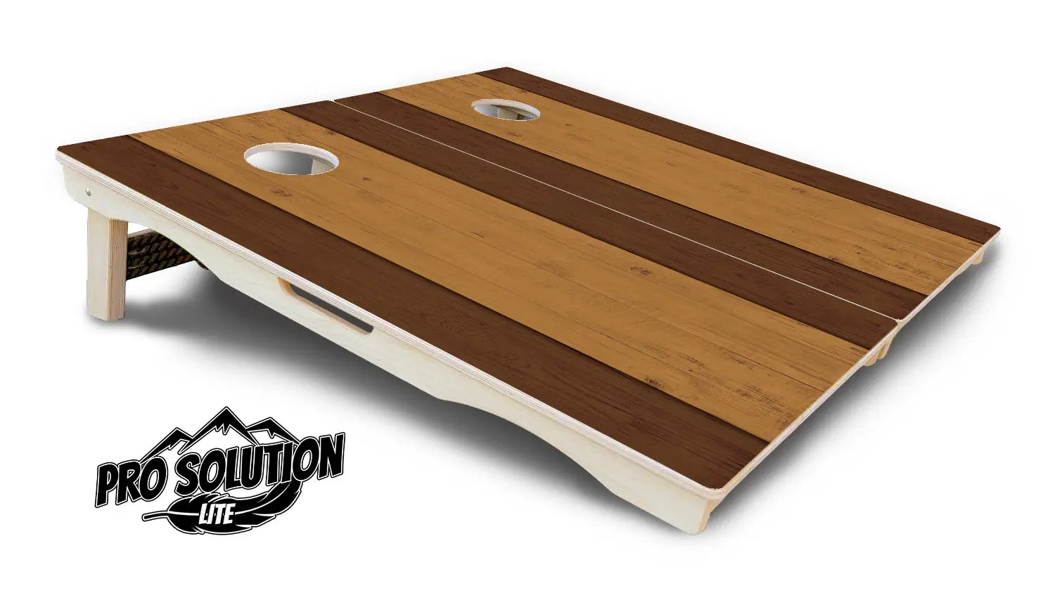 Brown Two Tone Planks Cornhole Boards - Pro Solution Lite Series by Cornhole Solutions, custom cornhole board detail photo 4