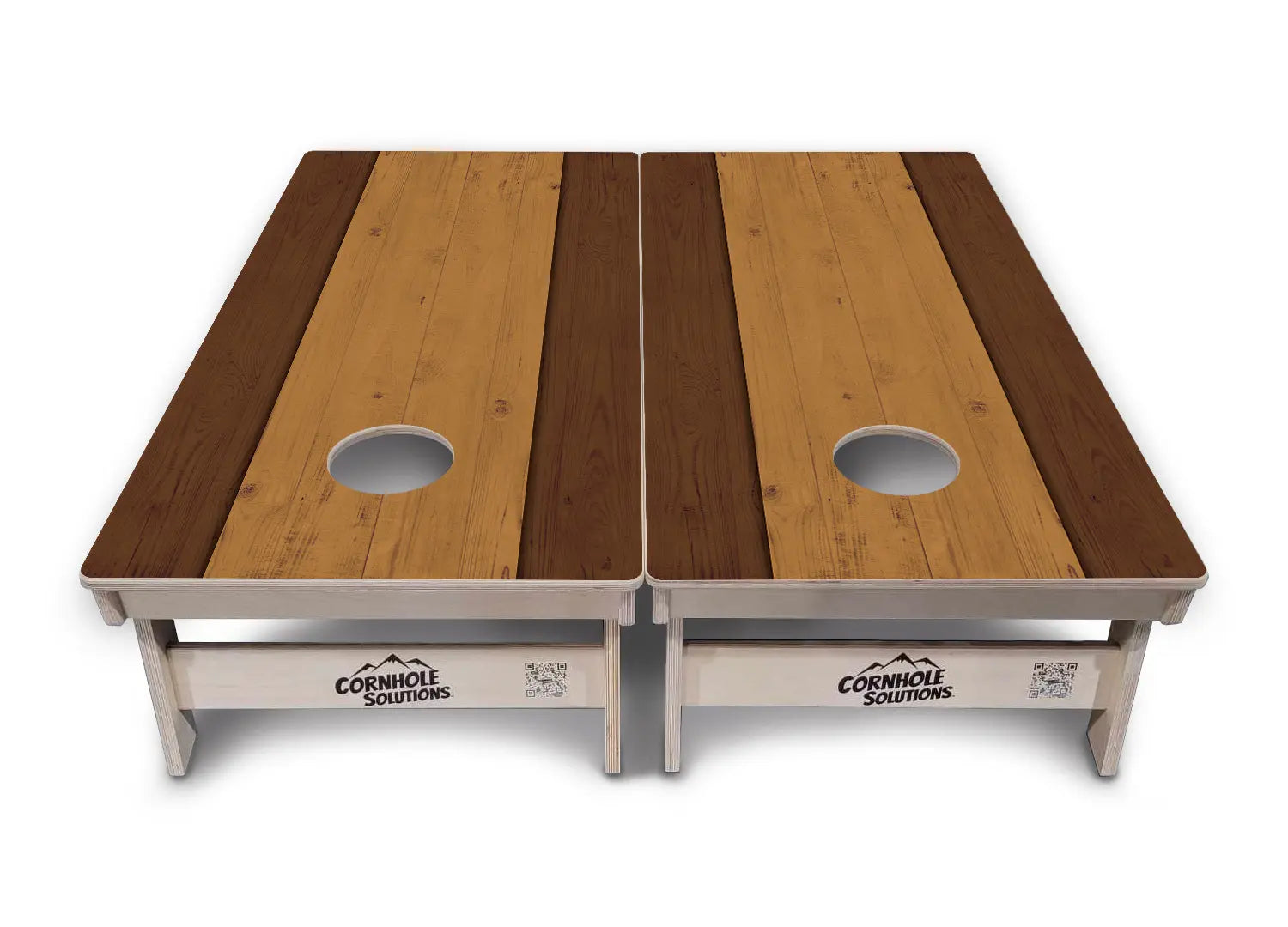 Brown Two Tone Planks Cornhole Boards - Professional Tournament Series by Cornhole Solutions, custom cornhole board detail photo 2