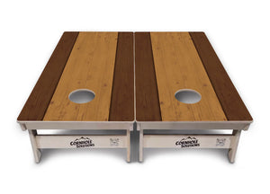 Brown Two Tone Planks Cornhole Boards - Professional Tournament Series by Cornhole Solutions, custom cornhole board detail photo 2