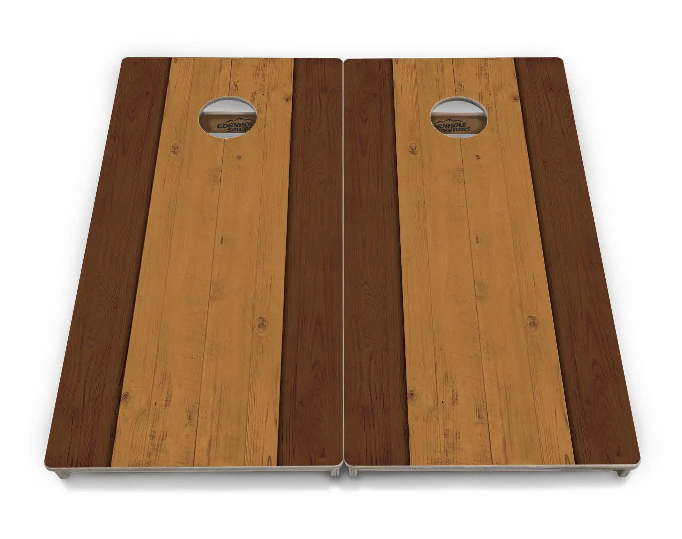 Brown Two Tone Planks Cornhole Boards - Professional Tournament Series by Cornhole Solutions, custom cornhole board detail photo 4