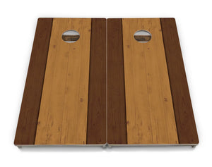 Brown Two Tone Planks Cornhole Boards - Professional Tournament Series by Cornhole Solutions, custom cornhole board detail photo 4