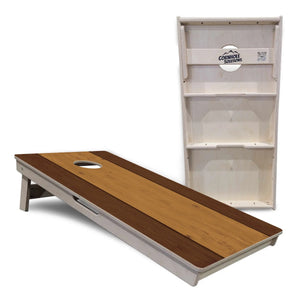 Brown Two Tone Planks Cornhole Boards - Professional Tournament Series by Cornhole Solutions, custom cornhole board detail photo 5