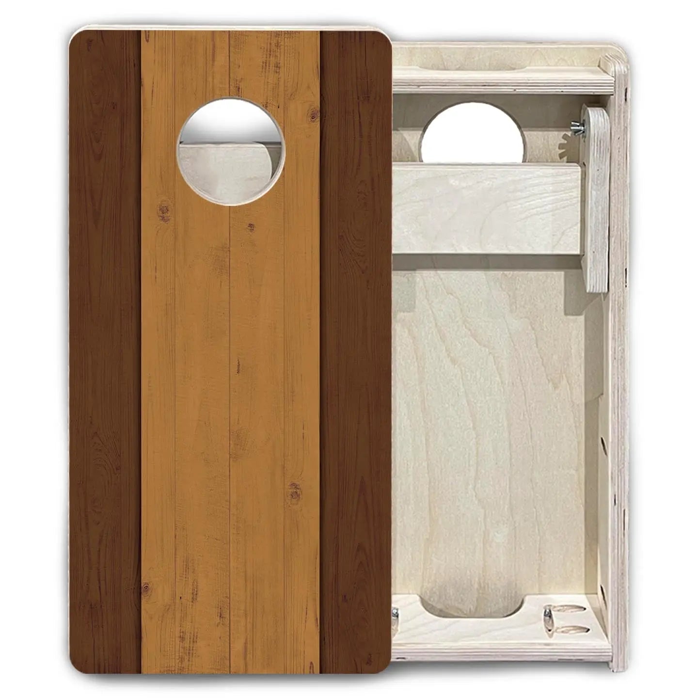 Brown Two Tone Planks - Mini or Vacation Size Cornhole Boards by Cornhole Solutions, custom cornhole board detail photo 6