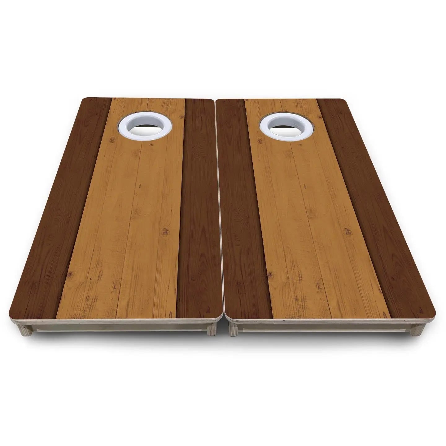 Brown Two Tone Planks - Mini or Vacation Size Cornhole Boards by Cornhole Solutions, custom cornhole board detail photo 8