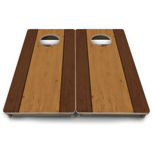 Brown Two Tone Planks - Mini or Vacation Size Cornhole Boards by Cornhole Solutions, custom cornhole board detail photo 9